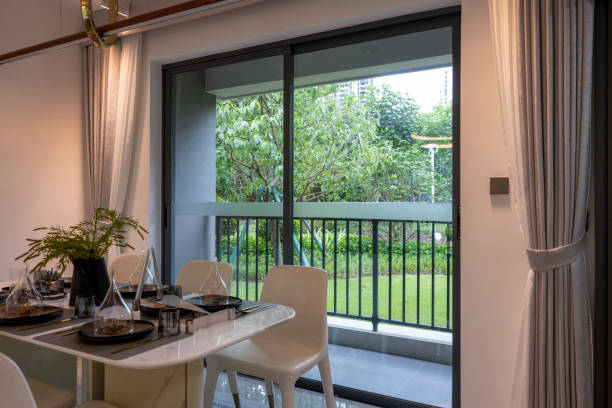 Modern style residential interior and exterior garden style community garden