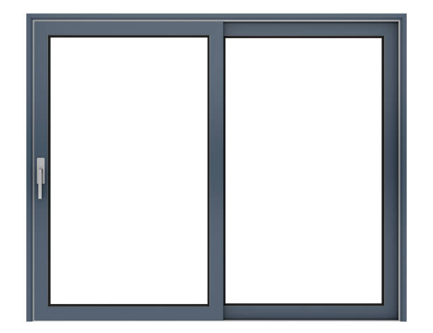 metallic window isolated on white background