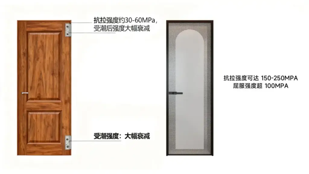 Portas de alumínio em comparação com portas de madeira