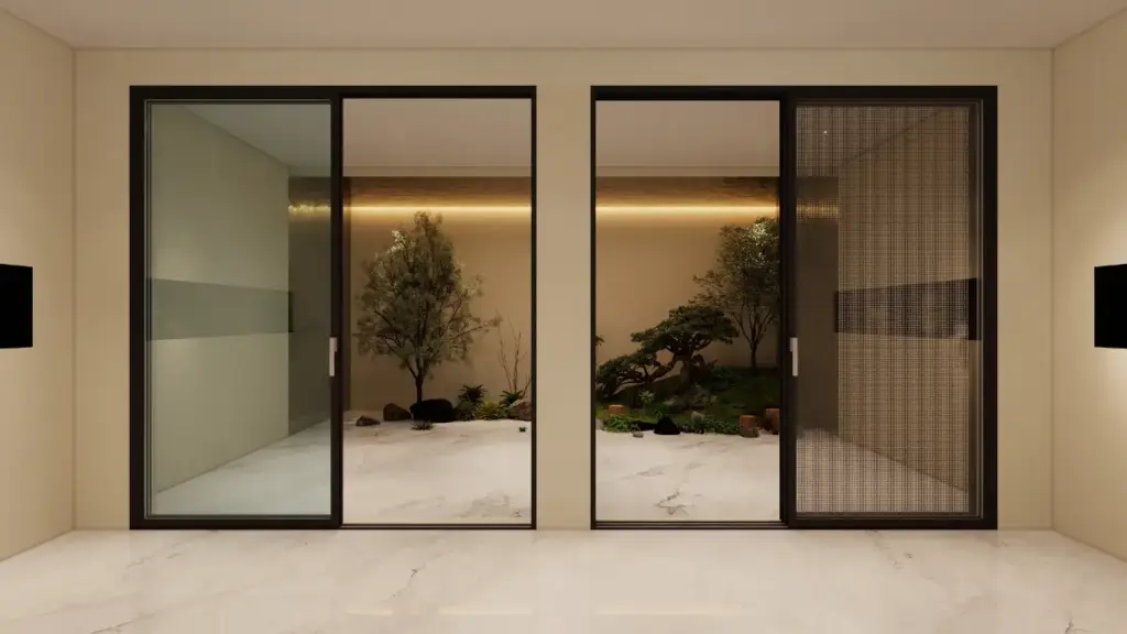 Composants du cadre des portes coulissantes en aluminium