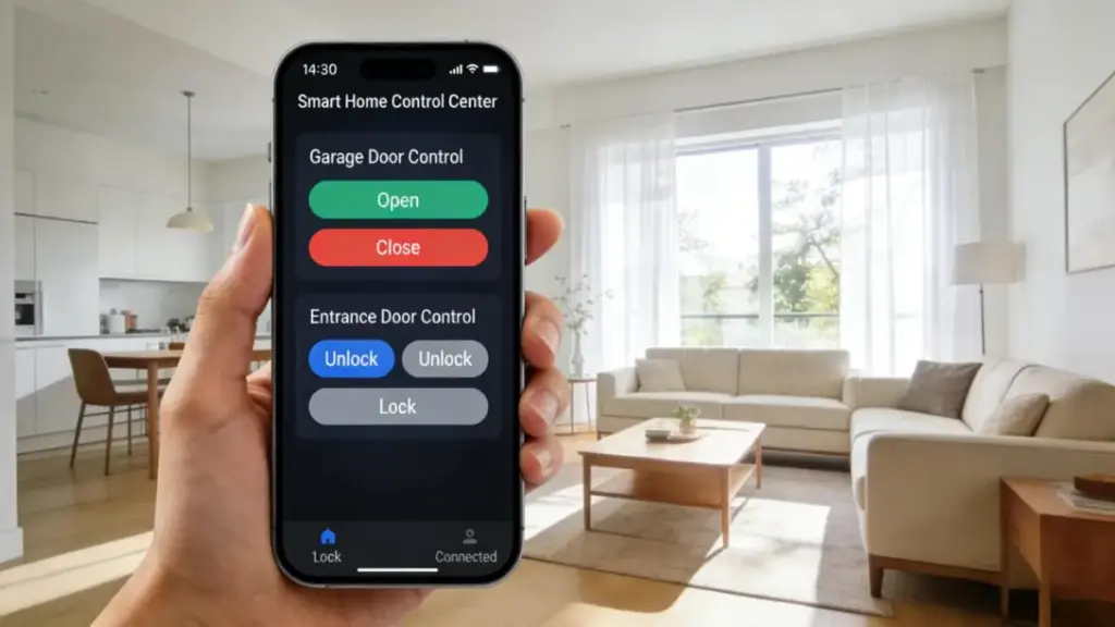 Remote control of garage door
