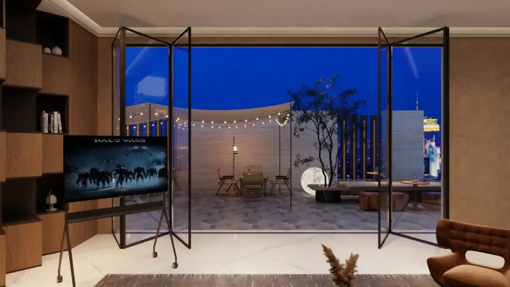 Apelo estético e flexibilidade de design Porta dobrável