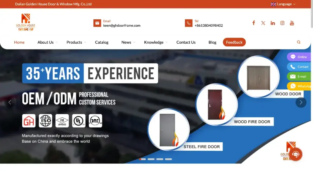 Residential Door Manufacturers in China Dalian Golden House