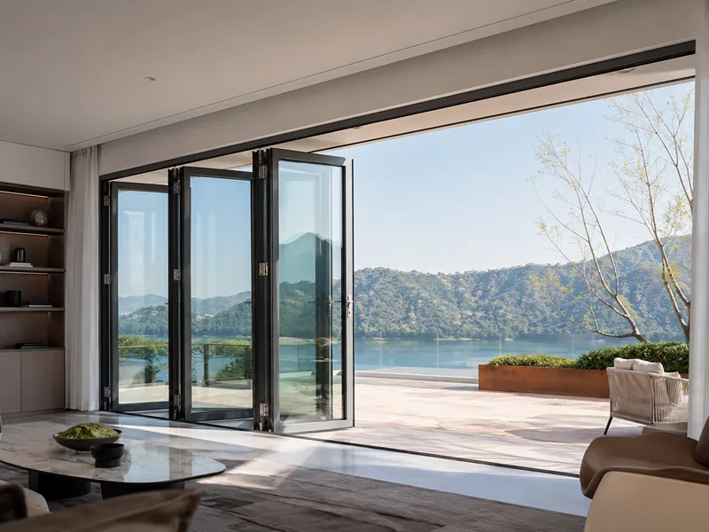 Large opening glass wall systen